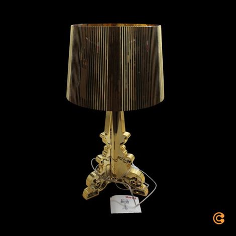 [GEBRAUCHT] B-Ware Kartell Tischleuchte Lampe Bourgie LED Gold Schalter Dimmer Höhenverstellbar (1/2)
