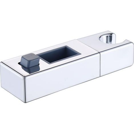 Support universel pour barre de douche coulissante chromée 30 x 18 mm(30 x 18 mm) - Support réglable pour barre coulissante à tube carré (1/4)