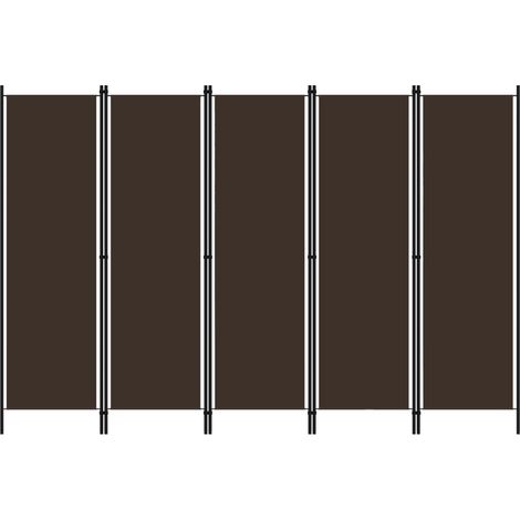 5-tlg. Raumteiler Braun 250x180 cm