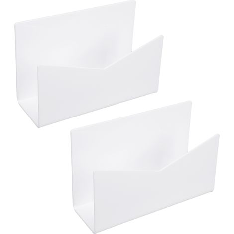 2er-Pack Acryl-Briefablage, Briefhalter, vertikaler Aktenordner und Briefsortierer, Schreibtisch-Umschlagständer für Büro, Zuhause, Schule, Weiß (1/5)