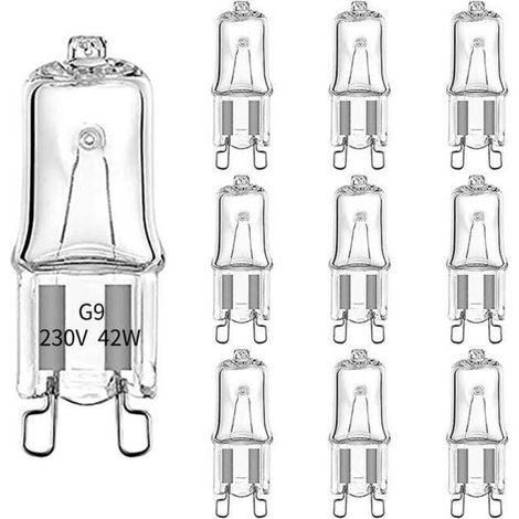 (10 pièces) Ampoule halogène pour four G9 230V 42W, antidéflagrante et résistante aux hautes températures (500°C). (1/5)