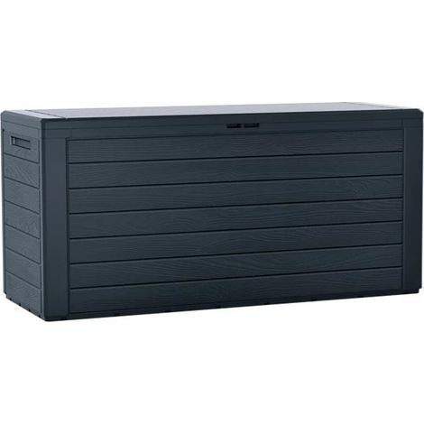Lem Select – Coffre de jardin 280L en plastique effet bois – Dimensions 116 x 55 x 55 cm – Résistant aux intempéries et étanche à l'eau