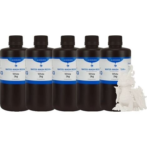 Resina lavabile con acqua, alta precisione, formula a basso odore, 5 kg, bianca (1/2)