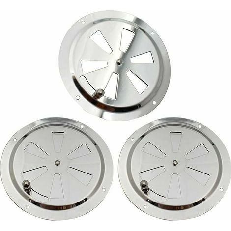 3 pièces grille d'aération ronde en acier inoxydable rosace d'aération 125mm grille d'aération réglable ventilateur branchial pour fumer RV (1/4)