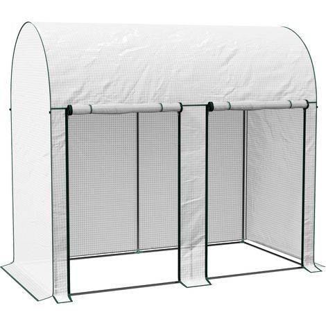 Serra da Giardino 2 m² 200x100x178 cm 2 Porte Avvolgibili Copertura in PE Bianco (1/5)