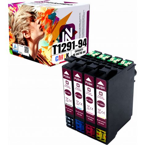 Inchiostro Inkdigo T1291-T1294 compatibile con la stampante Epson Stylus SX425, certificato WorkForce 525 TÜV. (1/5)