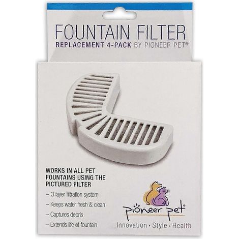 Pack de 4 filtres de remplacement pour fontaine à eau Carbone facile à changer pour les fontaines en acier inoxydable Raindrop