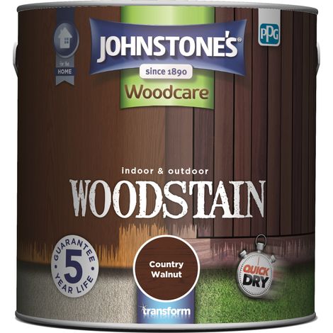 Johnstones Woodcare Indoor and Outdoor Woodstain Paint - 2.5L - Country Walnut