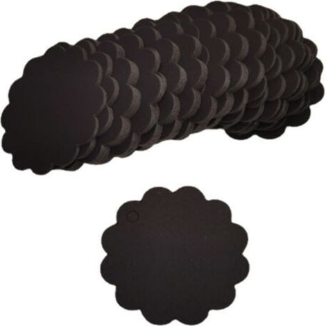 200 black kraft gift tags in a fan shape (6cm diameter) for handmade packaging (1/3)