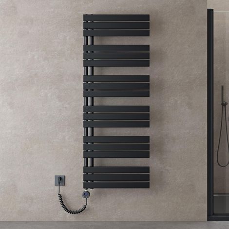doporro Scaldasalviette Elettrico Bagno con Termostato Digitale e Funzione Timer, Termoarredo Elettrico Temperatura Regolabile, Radiatore da Parete Verticale, 159x60cm 1000W Antracite - FN