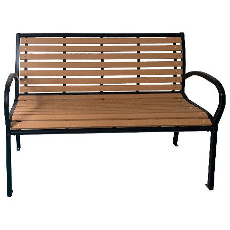 Panchina da giardino in acciaio verniciato marrone 125x60xH80 cm – Modello Alba – GDLC
