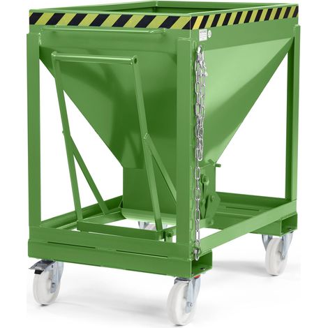 RR Industrietechnik Silowagen Typ RSLF 375dm³ fahrbar RAL 6011 Resedagrün
