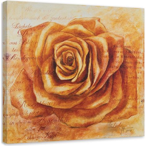 Tableau sur toile Pétales de rose Orange 40x40 (1/5)