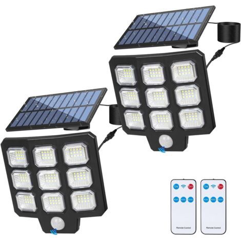 Solaire Exterieur Détecteur de Mouvement, 108 LED Eclairage Exterieur Solaire 3 Modes Projecteur Solaire Exterieur, IP65 Lumiere Solaire Spot Solaire Exterieur pour Patio, Jardin, Garage [Classe énerg (1/5)