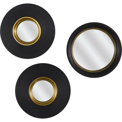 Lot de 3 miroirs Oko NOIRS RONDS (1/5)