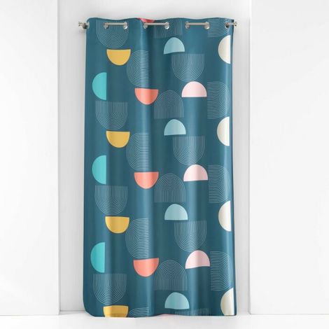 Rideau a oeillets 140 x 260 cm polyester imprime pop art Sans (1/3)