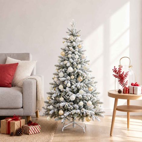 vidaXL Set di Palline di Natale 88 pz Oro e bianco Ø 6 cm Plastica (1/5)