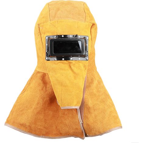 Schweißerhelm aus Rindsleder mit Kopfschutz, Doppelvisier, Spritzschutz, Wärmeisolierung, Arbeitsschutz für Schweißer (1/5)