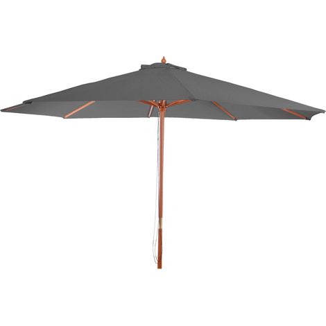 [NEUWERTIG] Sonnenschirm Lissabon, Gartenschirm Marktschirm, Ø 3,5m Polyester/Holz 7kg dunkelgrau