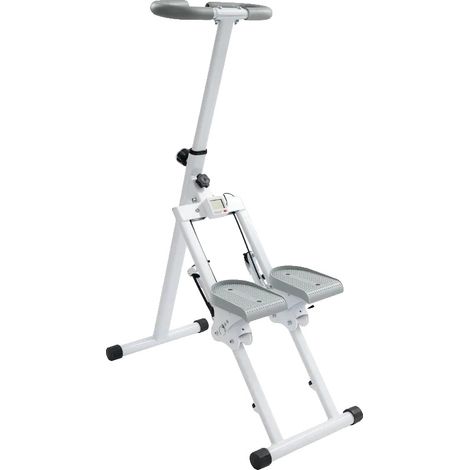 Escaladora plegable, ángulos de pedal ajustables, color blanco. (1/2)