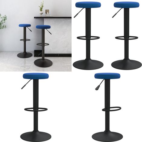 Tabourets de bar lot de 2 bleu velours - Tabouret De Bar - Tabourets De Bar - Fauteuil De Bar - Chaises De Bar - Mobilier De Cuisine - Home & Living (1/5)