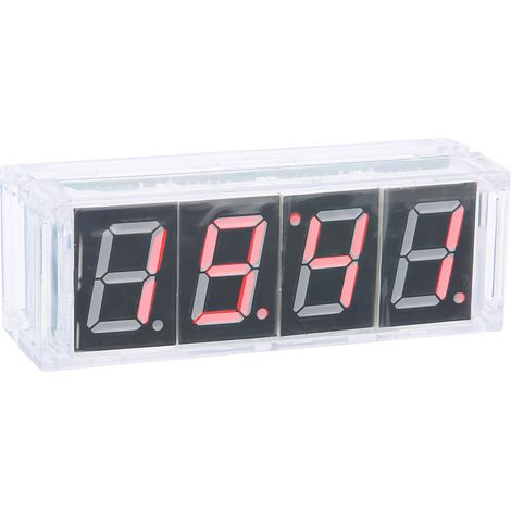 Kit DIY Horloge Numérique LED 4 Chiffres - Affichage Automatique Heure/Température - Électronique Rouge (1/5)