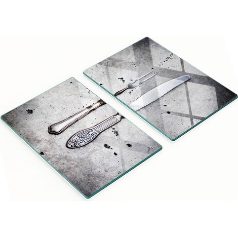 Tablas de cocina de vidrio templado con gráficos decorativos para cubiertos, 2 x 40 x 52 cm (1/5)