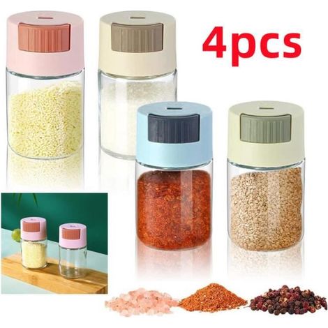 Pot à épices - Verre - 5x9 cm - Couleurs variées - Design contemporain - Multifonctionnel (1/4)