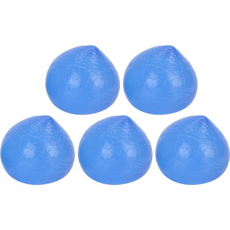 Lot de 5 Balles de Grip Silicone Anti-Stress, Renforcement Mains, Massage Pression, Fitness Bleu (Dureté 30°) (1/5)