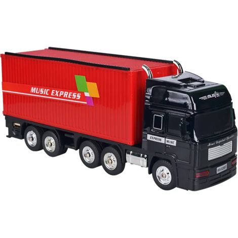 Enceinte stéréo sans fil Bluetooth en forme de camion avec emplacement pour carte TF, port USB, radio et batterie rechargeable. (1/2)