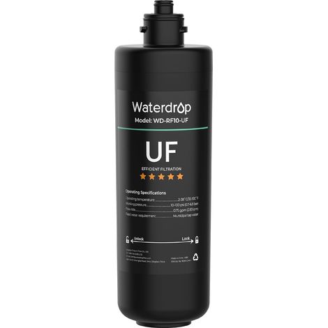 Catouche de filtre de rechange 0,01 micron pour filtre à eau sous évier 10UA/10UA-UF/10UB/10UB-UF, réduit le plomb, le chlore, le mauvais goût et les odeurs (1/5)