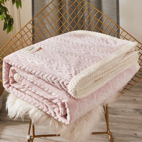 Couverture épaisse corail pour l'hiver, le printemps et l'automne, couverture simple ou double pour lit étudiant, petite couverture (1/5)