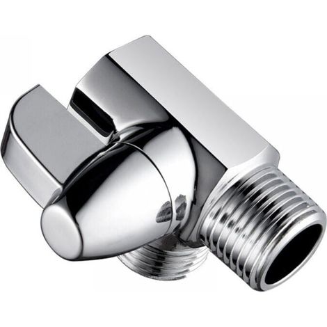 Valvola deviatrice per doccia a 3 vie in ottone cromato, valvola adattatore a T G1/2" per montaggio su braccio doccia (1/4)