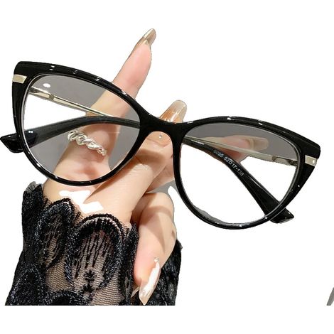 Gafas para miopía, protección contra la luz azul, elegante montura ovalada, -1.0, negro-b (1/2)