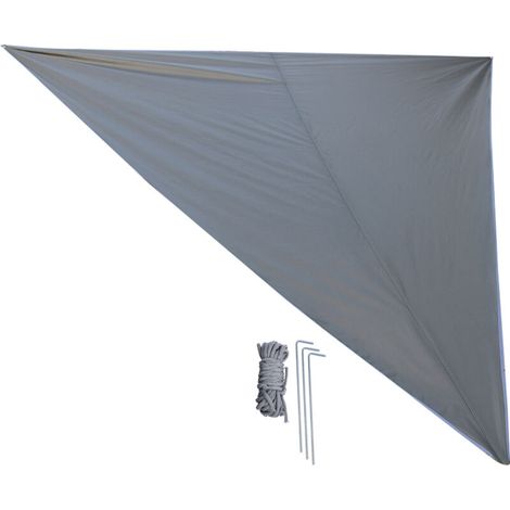 Grande Tente de Camping Anti-UV Portable et Résistante au Vent Triangle Bâche de Sol Extérieur (Vert Clair Revêtement Argenté 4x4x4m)