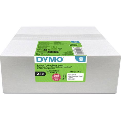 DYMO Rouleau d'étiquettes 54 x 101 mm papier blanc 24 rouleau(x) fixation permanente 2223588 Etiquette d'expédition (1/4)