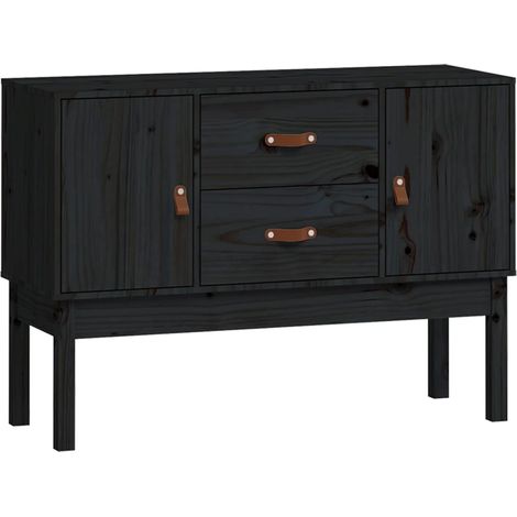 Aparador cómoda mueble almacenaje organizador cocina salón salón 110 x 40 x 78 cm madera maciza de pino negro 020035844