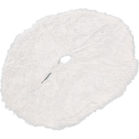 Jupon d'arbre de Noël en peluche blanc pur 122 cm L, décoration festive pour sapin de Noël (1/5)