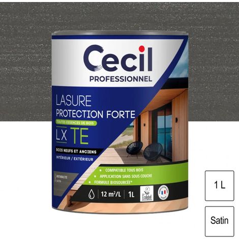 Lasure Toutes Essences de Bois LX TE Anthracite 1L CECIL PROFESSIONNEL