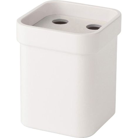 Lineabeta - Porte-brosse à dents en verre avec couvercle blanc (1/3)