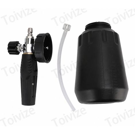 Toivize Lanciatore di schiuma da 1000 ml, Cannone di schiuma per idropulitrice ad alta pressione, Acciaio inossidabile, ABS, Portatile, Lavaggio auto efficiente (1/5)