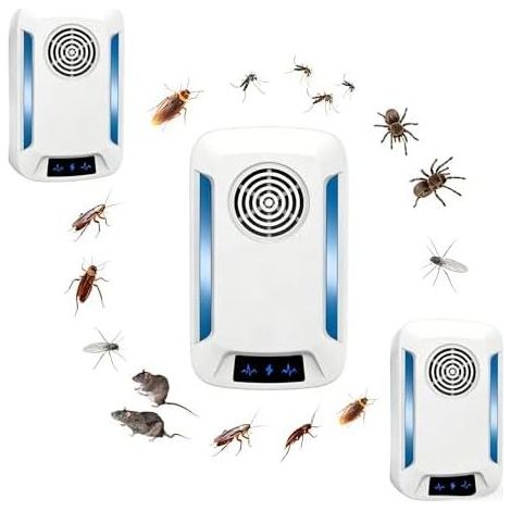 Repellente per zanzare a ultrasuoni, confezione da 2, repellente per roditori e insetti, efficace per uso interno - Plug & Play, funzionamento silenzioso per camera da letto, soggiorno e ufficio - 100 (1/5)