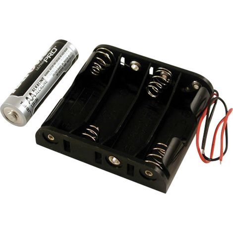 Hammond Electronics BH4AAW Batteriehalter 4 x AA Kunststoff Schwarz 1 St.