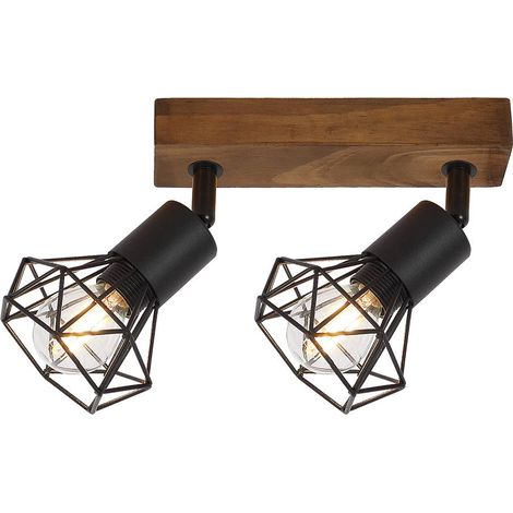 ZEUS IND SPOT 2XE14 BLACK OAK (1/4)