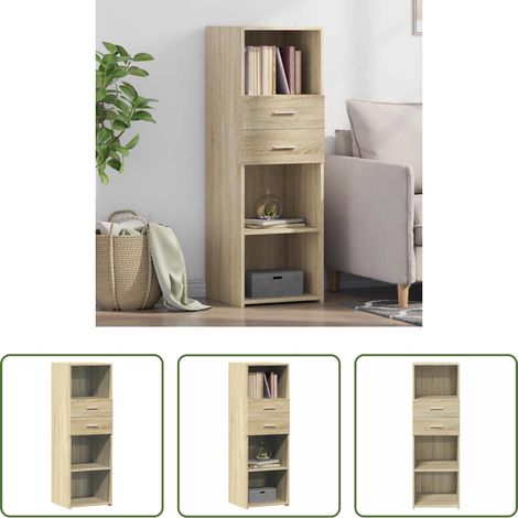Hochbeistellschrank - Highboard Sonoma-Eiche 40x42,5x124 cm Holzwerkstoff (1/5)
