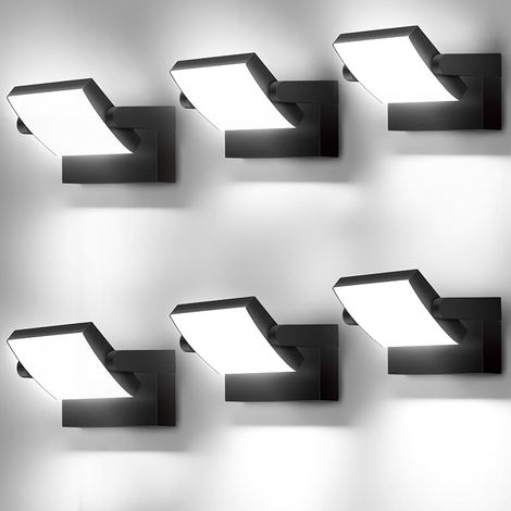 6 Pièce 40W Applique Murale Extérieure 4000Lm Noir Applique Exterieur avec panneau LED pivotant à 350° Projecteur LED 6000K Blanc Froid Applique Intérieur étanche IP65 (1/5)