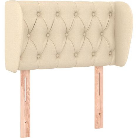 Armoire de Tête de Lit - Tête de Lit avec oreilles Crème 83x23x78/88 cm Tissu fr12549 (1/5)