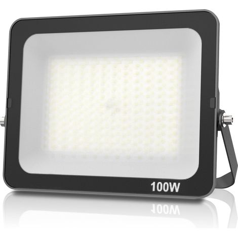 Projecteur LED 100W, Superlumineux Luminaire Exterieur Blanc Froid 6500K, Spot LED Exterieur IP66, Eclairage de Sécurité Floodlight pour Jardin Stade Garage entrepôt Magasin Atelier Dépôt