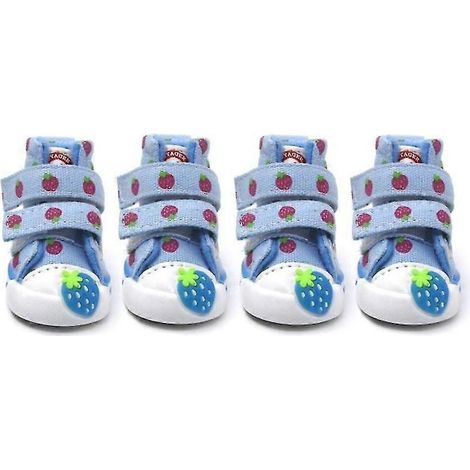 Hundeschuhe, niedliche Erdbeer-Hundeschuhe, rutschfeste Canvas-Schuhe (1/5)