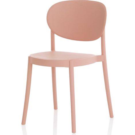 "Set 4 sedie da esterno MILA in polipropilene rosa"